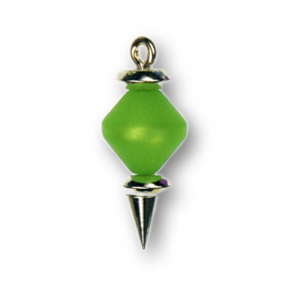 Modula® Anhänger -339- hellgrün (Polaris-Doppelkegel matt) Metall versilbert