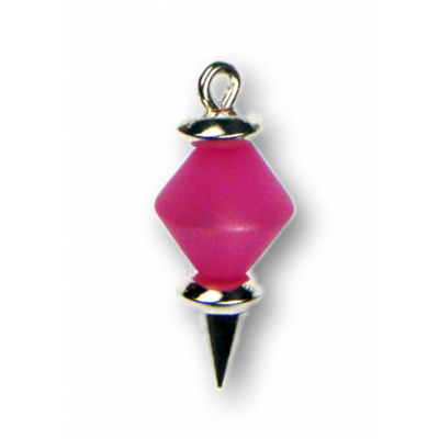Modula® Anhänger -339- pink (Polaris-Doppelkegel matt) Metall versilbert