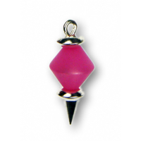 Modula® Anhänger -339- pink (Polaris-Doppelkegel matt) Metall versilbert