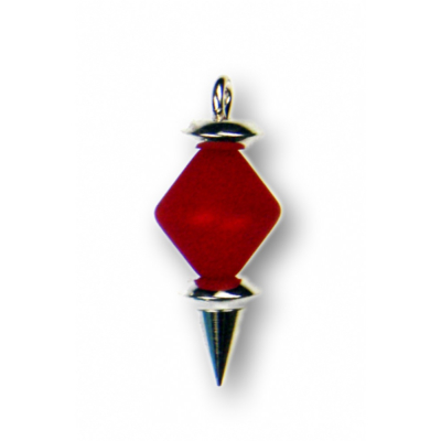 Modula® Anhänger -339- rot (Polaris-Doppelkegel matt) Metall versilbert