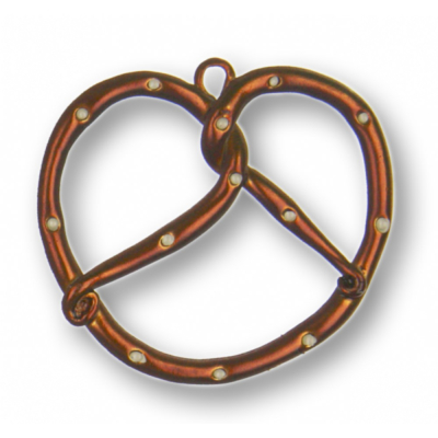 Zinn-Schmuck Anhänger Brezel braun