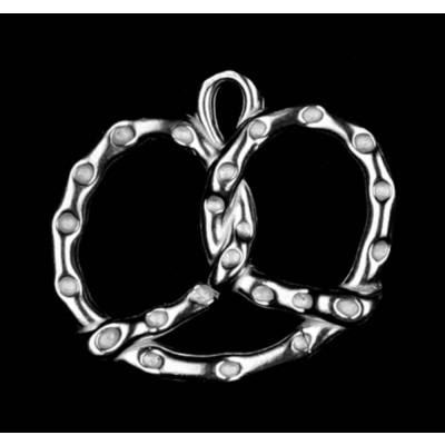 Zinn-Schmuck Anhänger Brezel poliert