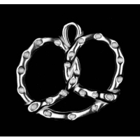 Zinn-Schmuck Anhänger Brezel poliert