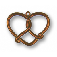 Zinn-Schmuck Anhänger Brezenherz braun