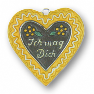Zinn-Schmuck Anhänger Herz "Ich mag Dich"...