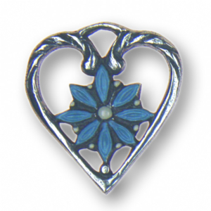 Modula® Anhänger Herz mit Blume blau