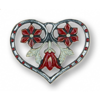 Modula® Anhänger Herz mit drei Blumen rot