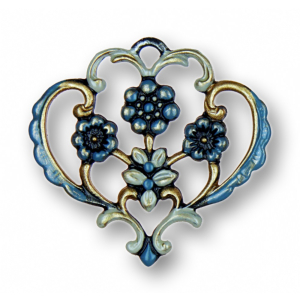 Modula® Anhänger Herz mit vier Blumen blau