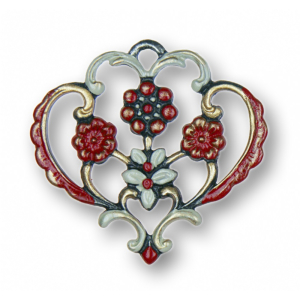 Modula® Anhänger Herz mit vier Blumen rot