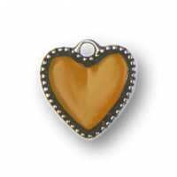 Zinn-Schmuck Anhänger Herzform gelb