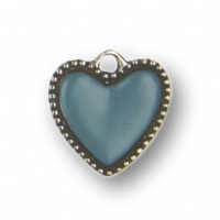 Zinn-Schmuck Anhänger Herzform hellblau