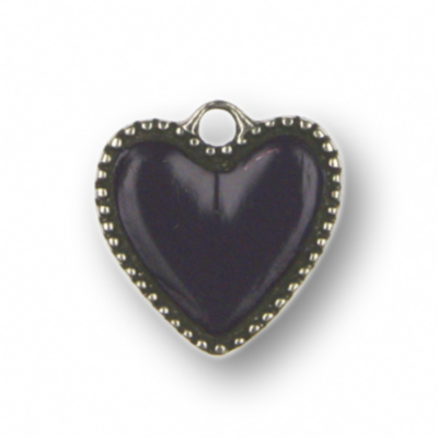 Zinn-Schmuck Anhänger Herzform lila