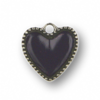 Zinn-Schmuck Anhänger Herzform lila