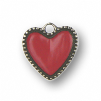 Zinn-Schmuck Anhänger Herzform rosa