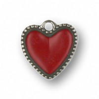 Zinn-Schmuck Anhänger Herzform rot