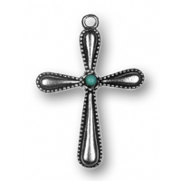Modula® Anhänger Minikreuz antik/Stein grün