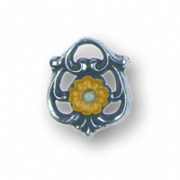 Zinn-Schmuck Anhänger Ornament mit Blume gelb