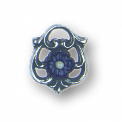 Zinn-Schmuck Anhänger Ornament mit Blume lila