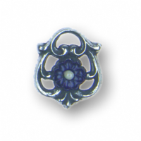 Zinn-Schmuck Anhänger Ornament mit Blume lila