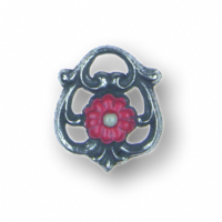 Zinn-Schmuck Anhänger Ornament mit Blume rosa