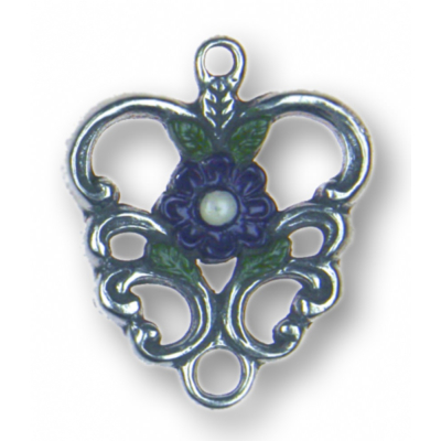 Zinn-Schmuck Anhänger Rankenherz lila