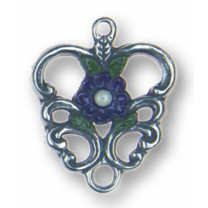 Zinn-Schmuck Anhänger Rankenherz lila