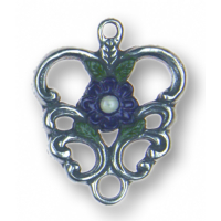 Zinn-Schmuck Anhänger Rankenherz lila