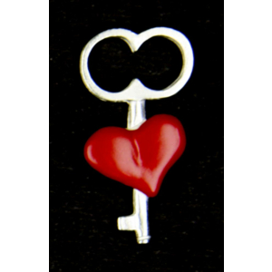 Modula® Anhänger Schlüssel mittel mit Herz rot