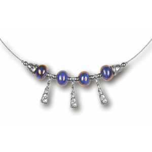 Modula® Collier -5102- blau (4 Keramikperlen), L: 42 cm