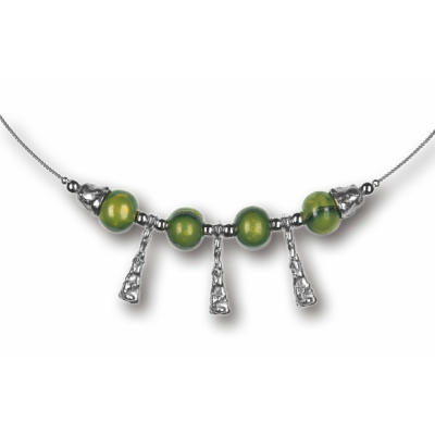 Modula® Collier -5102- grün (4 Keramikperlen), L: 40 cm