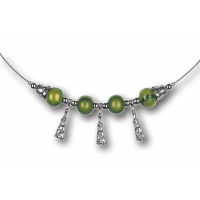 Modula® Collier -5102- grün (4 Keramikperlen), L: 50 cm