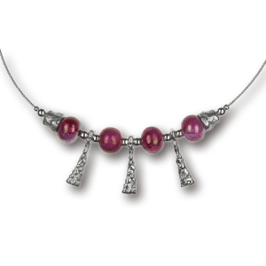 Modula® Collier -5102- rosa (4 Keramikperlen), L: 40 cm