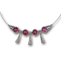 Modula® Collier -5102- rosa (4 Keramikperlen), L: 50 cm