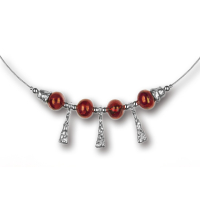Modula® Collier -5102- rot (4 Keramikperlen), L: 40 cm
