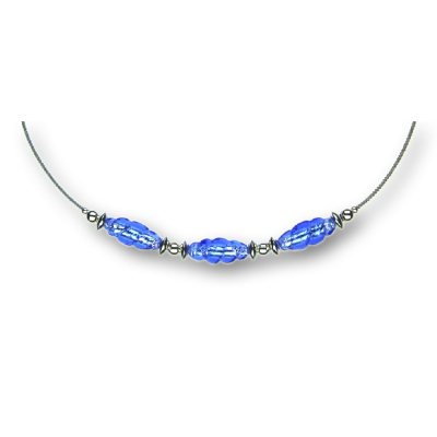 Modula® Collier -5107- dunkelblau (3 Glasspindeln), L: 42 cm