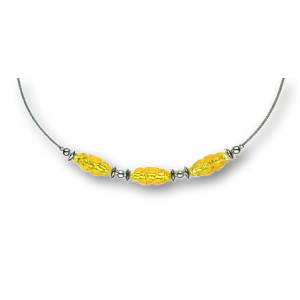 Modula® Collier -5107- gelb (3 Glasspindeln), L: 42 cm