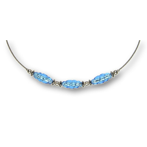 Modula® Collier -5107- hellblau (3 Glasspindeln), L:...