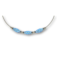 Modula® Collier -5107- hellblau (3 Glasspindeln), L: 42 cm