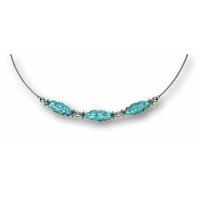 Modula® Collier -5107- türkis (3 Glasspindeln), L: 42 cm
