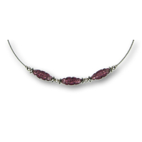 Modula® Collier -5107- viola (3 Glasspindeln), L: 45 cm