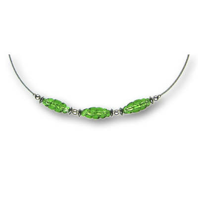 Modula® Collier -5107-grün (3 Glasspindeln), L: 40 cm