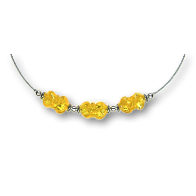 Modula® Collier -5108- gelb (3 Glaswickel), L: 42 cm