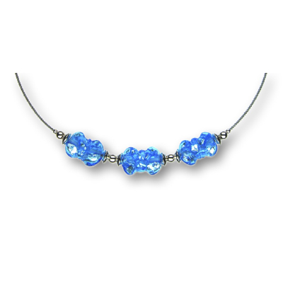 Modula® Collier -5108- hellblau (3 Glaswickel), L: 40 cm