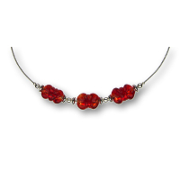 Modula® Collier -5108- rot (3 Glaswickel), L: 40 cm