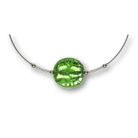 Modula® Collier -5109- grün (Glasperle flach groß), L: 40 cm