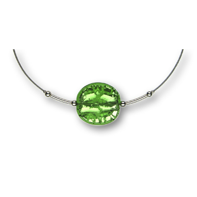 Modula® Collier -5109- grün (Glasperle flach groß), L: 45 cm