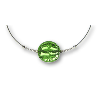 Modula® Collier -5109- grün (Glasperle flach groß), L: 50 cm
