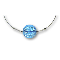 Modula® Collier -5109- hellblau (Glasperle flach groß), L: 42 cm