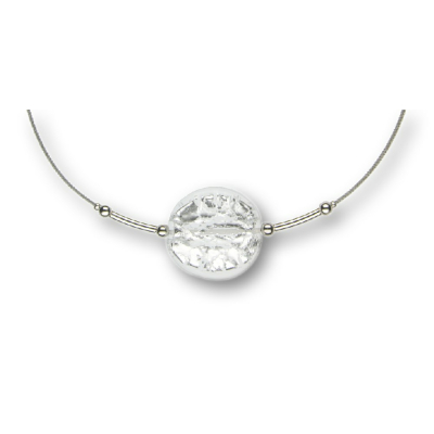 Modula® Collier -5109- kristall (Glasperle flach groß), L: 45 cm