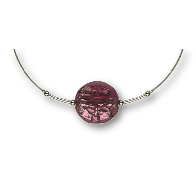 Modula® Collier -5109- viola (Glasperle flach groß), L: 42 cm